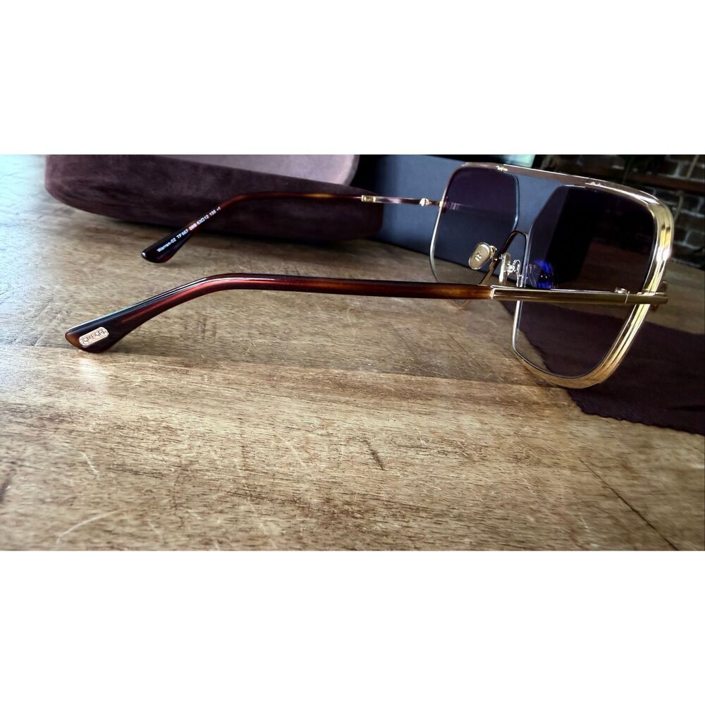 Tom Ford Warren-02 Gold Aviator Sunglasses Made in Italy - Picture 4 of 5